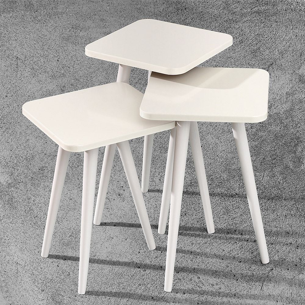 Zen Home Nils Moda Zigon Sehpa Beyaz Tekzen