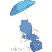 Tekzen Home Semsıyelı Plaj Sandalyesı Mavı-sbc 013