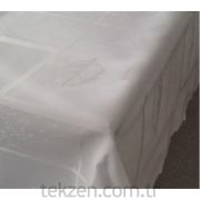 Tekzen Dertsiz Parlak Beyaz Masa Örtüsü 140x180 cm