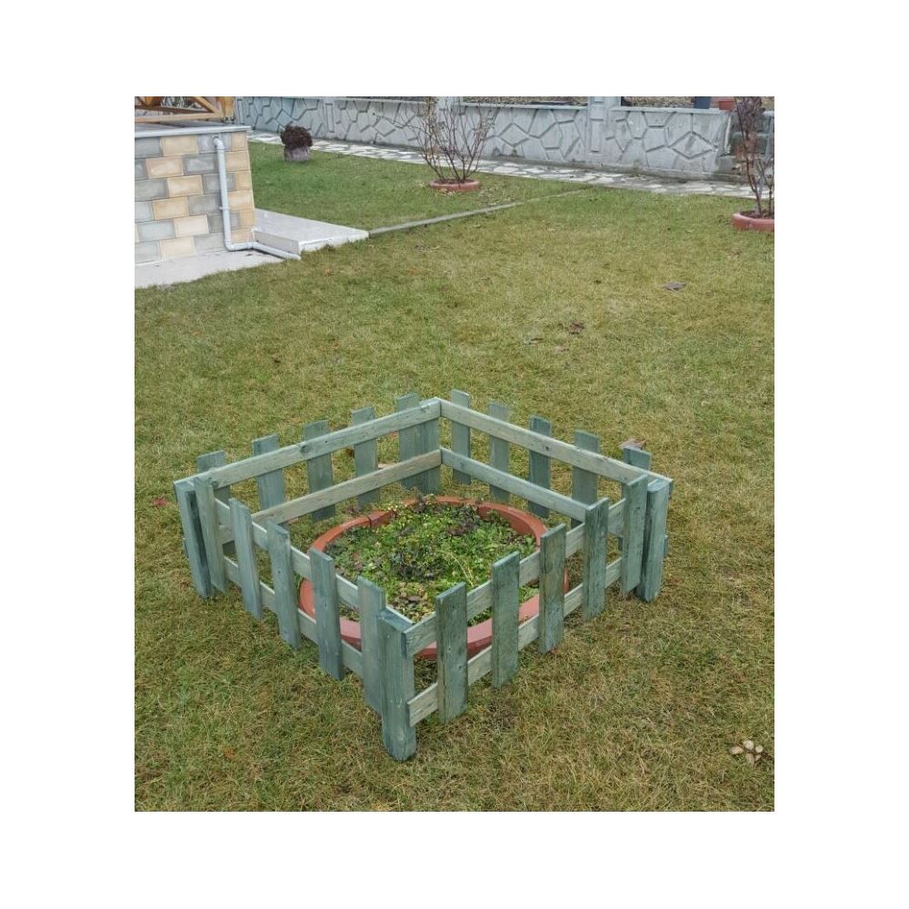 Tekzen Ahşap Bahçe Çiti Yeşil Tekzen