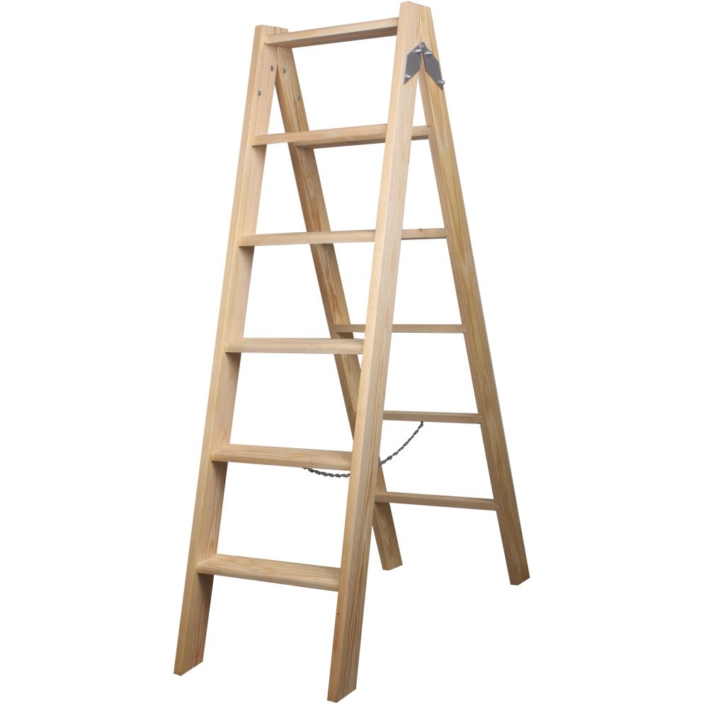 Ahşap A Tipi Merdiven 6*2 Çift Çıkışlı 10501 Tekzen