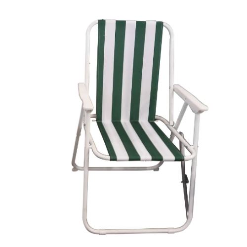 Tekzen Plaj Sandalyesi Yeşil - Beyaz Çizgili