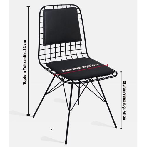 Tekzen Home Tel Sandalye Sırt Minderli Siyah 2 Adet Tekzen Tekzen Home Tel Sandalye Sırt Minderli Siyah 2 Adet Tekzen
