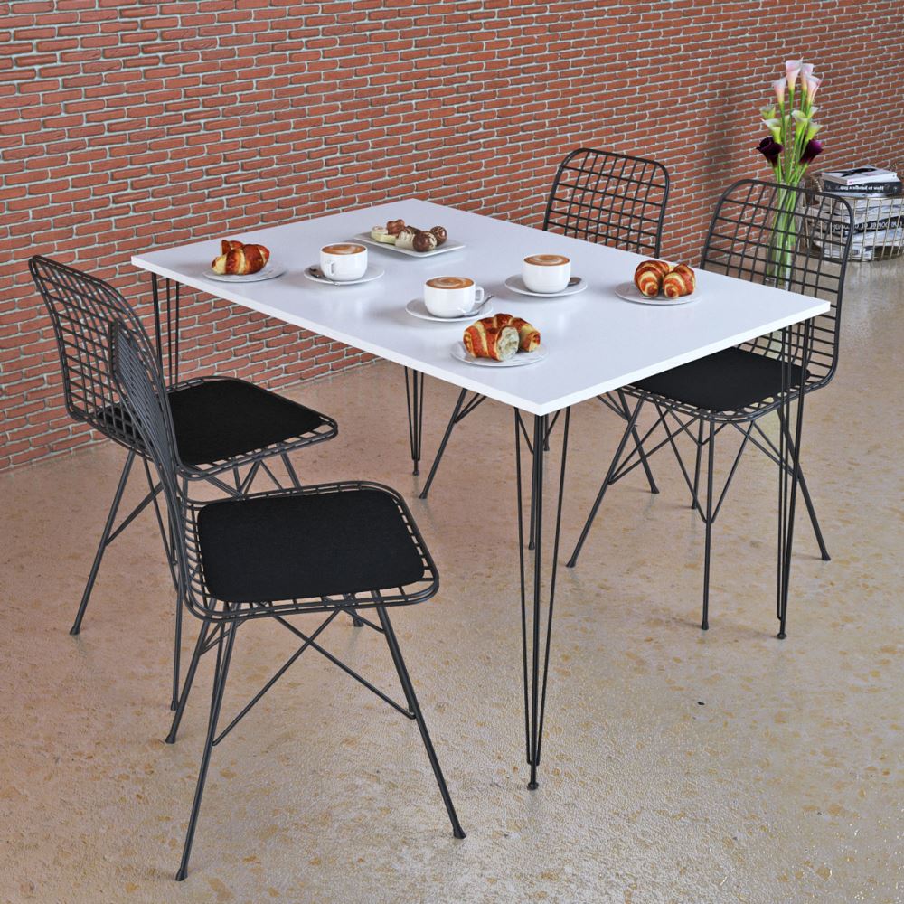 Tel Sandalyeli Mutfak Masası