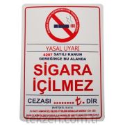 Uyarı Levhası Yul 236 Sigara İçilmez 12x12 cm