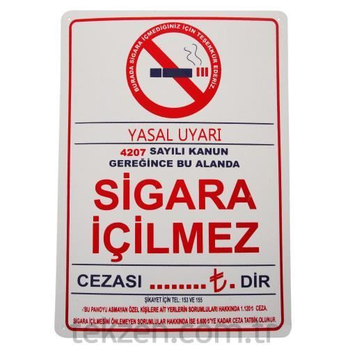 Uyarı Levhası Yul 236 Sigara İçilmez 12x12 cm Tekzen