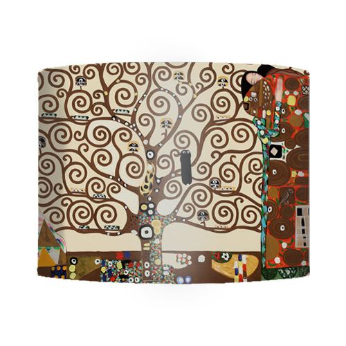 Tink Hayat Ağacı Gustav Klimt Silindir Lambader - Abajur Şapkası