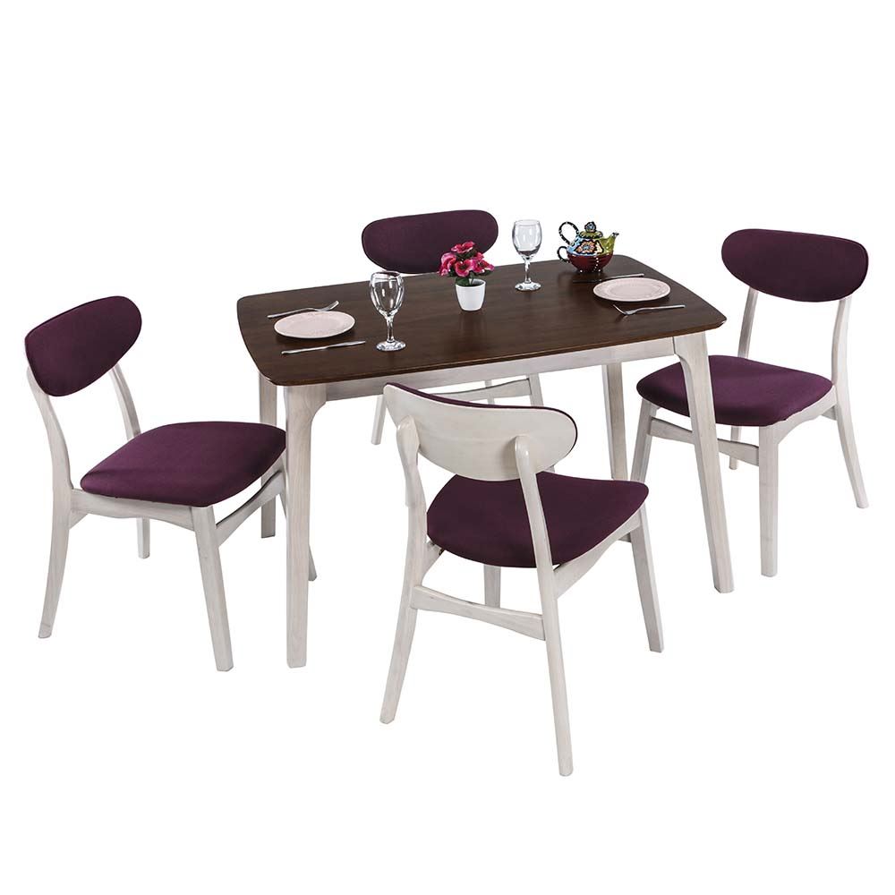 Vitale Oskar Masa Sandalye Seti Mor 80x120 Tekzen