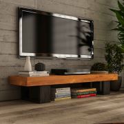 Woodesk Masif Ağaç Tik Renk 150x40 cm TV Sehpası