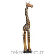 Ahşap Ayakta Zürafa Siyah-Kahverengi 100 cm-12952