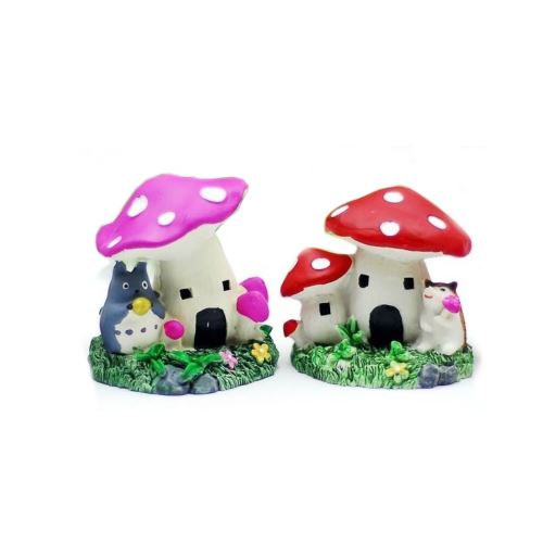 Zenfidan 1 Adet Minyatür Hayvanlı Mantar Ev Tekzen